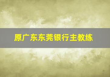 原广东东莞银行主教练