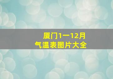 厦门1一12月气温表图片大全