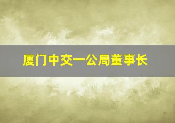 厦门中交一公局董事长