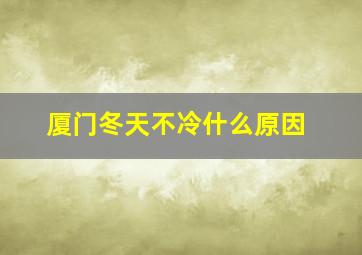 厦门冬天不冷什么原因