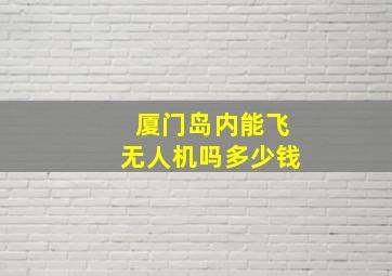 厦门岛内能飞无人机吗多少钱