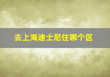 去上海迪士尼住哪个区