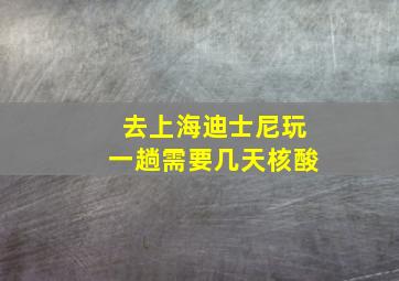 去上海迪士尼玩一趟需要几天核酸