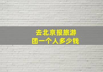 去北京报旅游团一个人多少钱