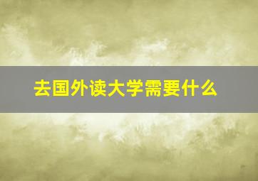 去国外读大学需要什么