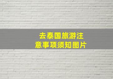 去泰国旅游注意事项须知图片