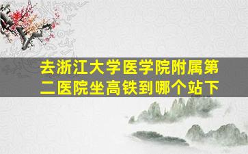 去浙江大学医学院附属第二医院坐高铁到哪个站下