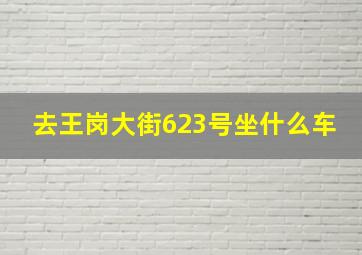 去王岗大街623号坐什么车