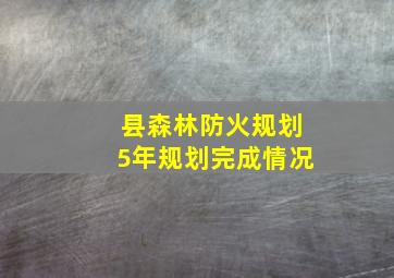 县森林防火规划5年规划完成情况