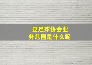 县足球协会业务范围是什么呢