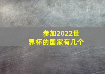 参加2022世界杯的国家有几个