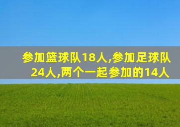 参加篮球队18人,参加足球队24人,两个一起参加的14人