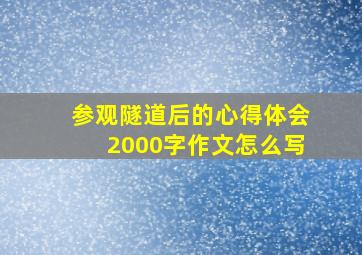 参观隧道后的心得体会2000字作文怎么写