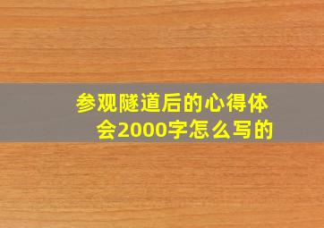 参观隧道后的心得体会2000字怎么写的