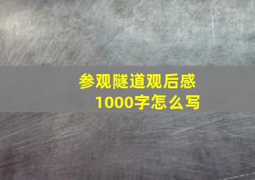 参观隧道观后感1000字怎么写