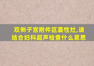 双侧子宫附件区囊性灶,请结合妇科超声检查什么意思