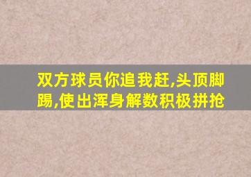 双方球员你追我赶,头顶脚踢,使出浑身解数积极拼抢