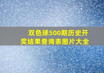 双色球500期历史开奖结果查询表图片大全