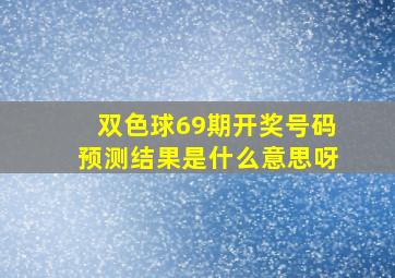 双色球69期开奖号码预测结果是什么意思呀