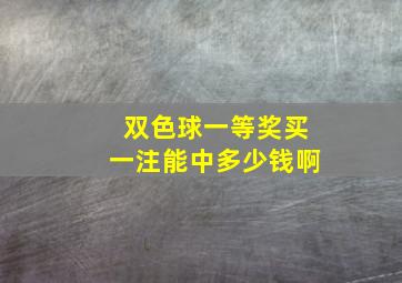 双色球一等奖买一注能中多少钱啊