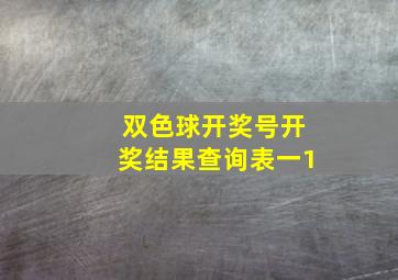 双色球开奖号开奖结果查询表一1