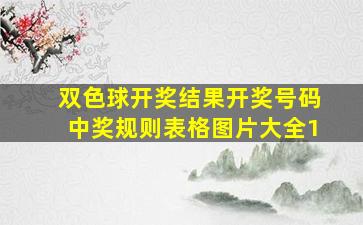 双色球开奖结果开奖号码中奖规则表格图片大全1