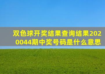 双色球开奖结果查询结果2020044期中奖号码是什么意思