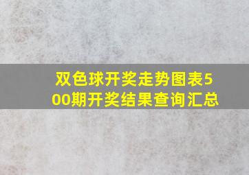 双色球开奖走势图表500期开奖结果查询汇总