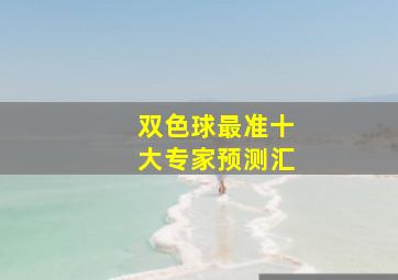 双色球最准十大专家预测汇