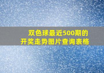 双色球最近500期的开奖走势图片查询表格