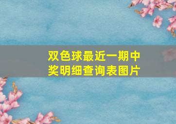 双色球最近一期中奖明细查询表图片