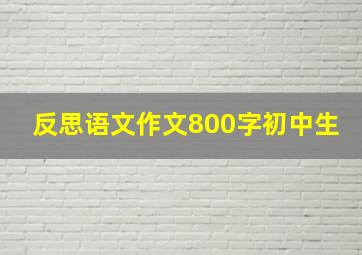 反思语文作文800字初中生