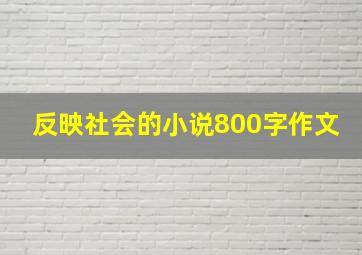 反映社会的小说800字作文