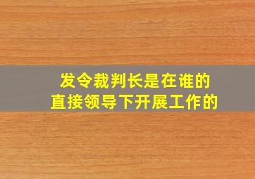 发令裁判长是在谁的直接领导下开展工作的