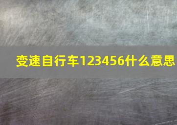 变速自行车123456什么意思