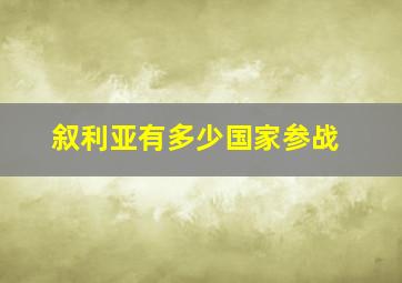 叙利亚有多少国家参战