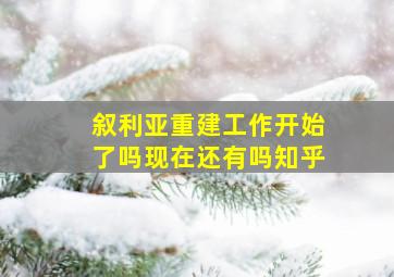 叙利亚重建工作开始了吗现在还有吗知乎