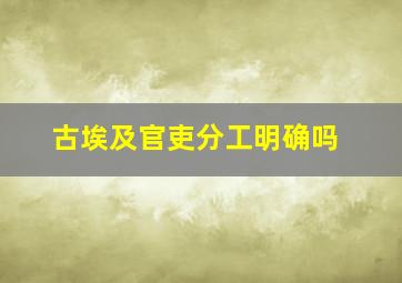 古埃及官吏分工明确吗