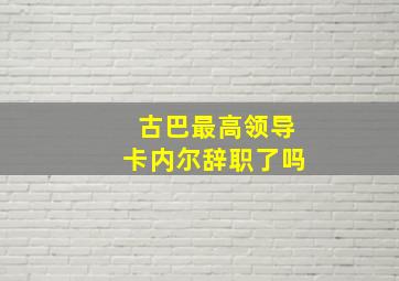 古巴最高领导卡内尔辞职了吗