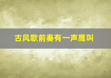 古风歌前奏有一声鹰叫