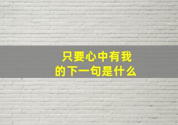 只要心中有我的下一句是什么