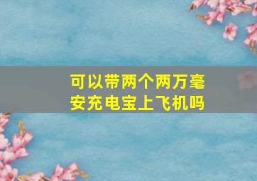 可以带两个两万毫安充电宝上飞机吗