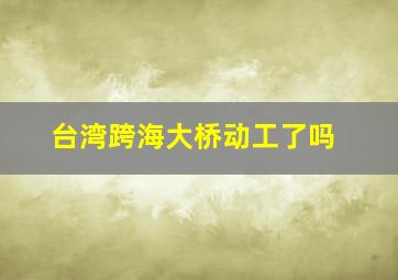 台湾跨海大桥动工了吗