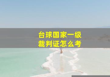 台球国家一级裁判证怎么考