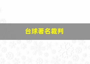 台球著名裁判