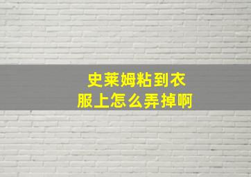 史莱姆粘到衣服上怎么弄掉啊