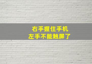 右手握住手机左手不能触屏了