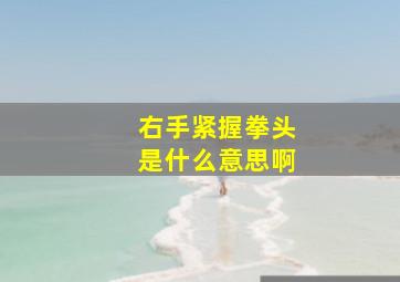 右手紧握拳头是什么意思啊