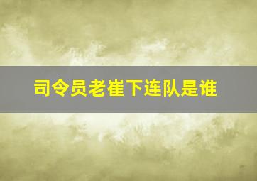 司令员老崔下连队是谁