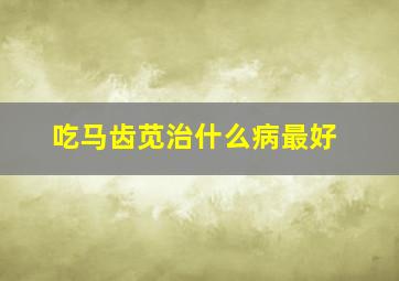 吃马齿苋治什么病最好